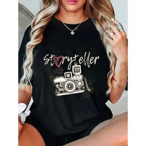 GGOR 100% Cotton Unisex Storyteller Camera Photography Photographer Cool T-Shirt