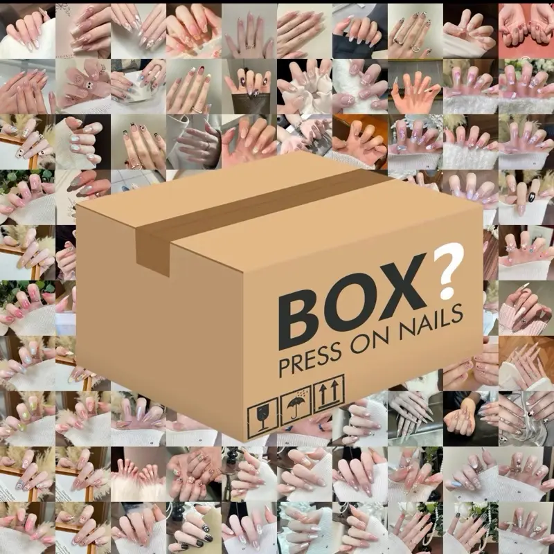 Boxes Random Wearable press on Nail Art Blind Box, over 5000 Styles, Gift for parties, Christmas, Halloween, Valentine's Day and daily use