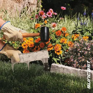 Border Stone 10 ft. (12 in. Sections) Plastic Border Edging