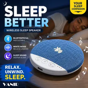 VANIR 2026 New Sleep Pillow Speaker, Ultra-Thin Bluetooth-compatible Pillow Speaker, Bone Conduction Wireless Sleep Aid, Portable Bedside Sound System, Wireless Rechargeable Speaker, Multifunctional Wireless Speaker