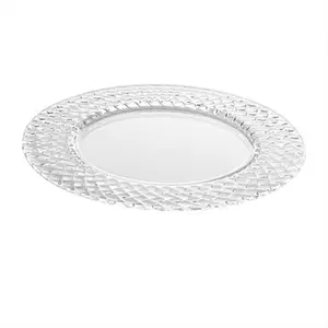 212 MAIN Campiello High-Quality Round Glass Charger Plate - 12.6 in., Dinner Plates, Tableware, Case of 2