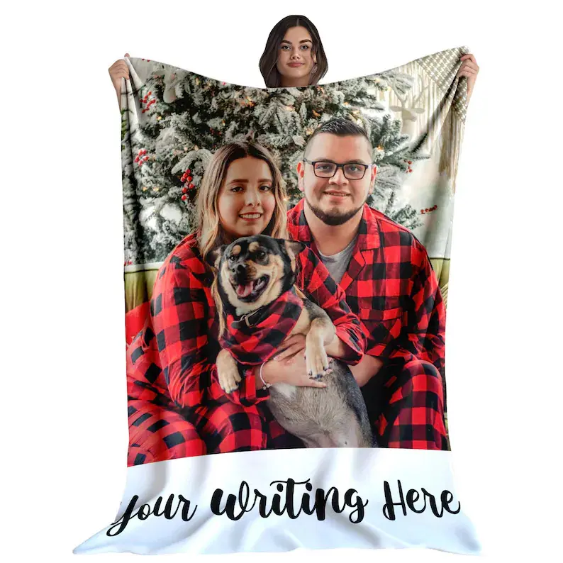 Customized Photo Image Blanket - Fleece-Sherpa or Woven Tapestry Throw, Multi-Size Personalized Bedding for Home Room Decor Indoor Use