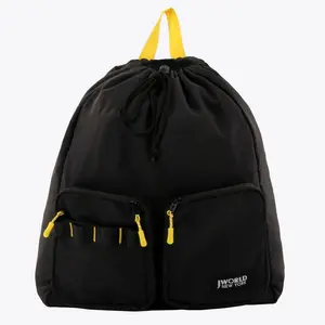 JWorld Mod Drawstring 18" Backpack - Black/Yellow