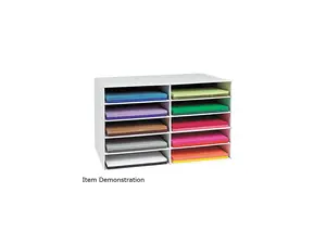 Pacon 001316 Classroom Construction Paper Storage, 10 Slots, 26 7/8 x 16 7/8 x 18 1/2