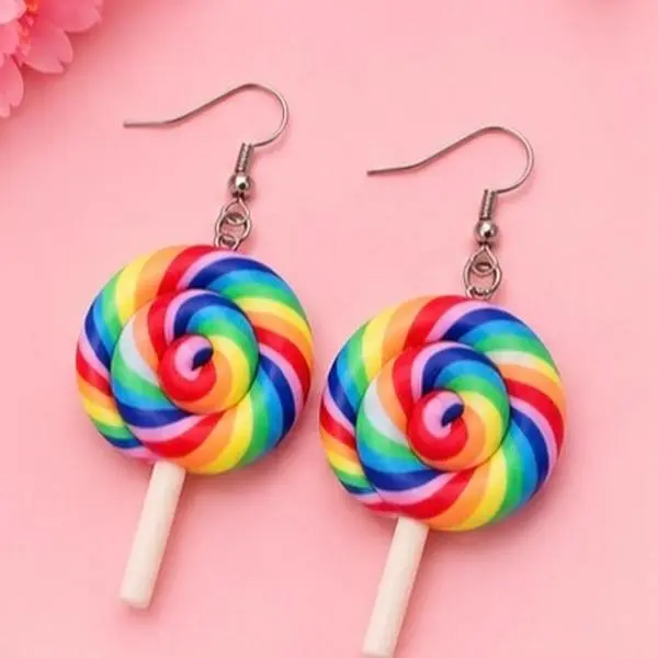 Swirl lollipop earrings
