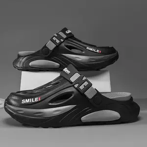 Futuristic Chunky Techwear Clogs - Urban Sporty Platform Slides with Breathable Vents - Lightweight Non-Slip Fashion Clogs for Men