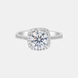 【13】CANOPUS Cushion Halo Synthetic Moissanite Ring– Elegant and Classic Choice for Special Events