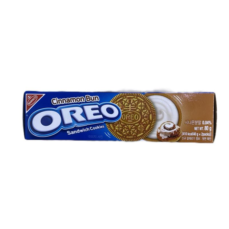 OREO CINNAMON BUN Sandwich Cookies 80g - Korean Snack with Cinnamon Flavor