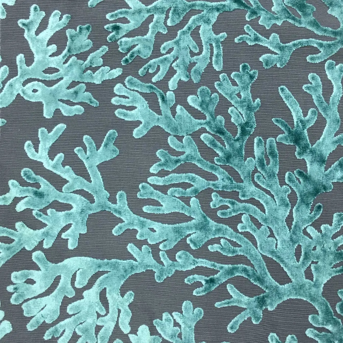 ST. TROPEZ - CORAL PATTERN BURNOUT VELVET DRAPERY & UPHOLSTERY FABRIC