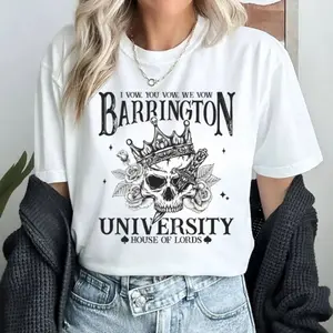 Barrington University Skull Crest T Shirt, The Lords Series Tee Sweatshirt, Dark Romance Gift For Book Lovers Hoodie, Unisex Sweater Pullover Tee
