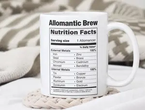Allomantic Brew Mug – Cosmere Mistborn Coffee Cup Featuring Full Allomantic Metals Chart for Fantasy & Book Lovers