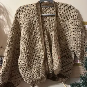 Crocheted hexagon cardigan
