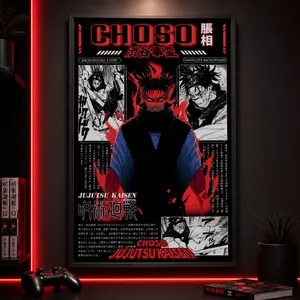 Choso Jujutsu Kaisen Anime Poster Print, High Quality Print, Japanese Popular Anime Poster Prints, Wall Aesthetic Decor, JJK PosterCanvas Poster Wall Decor, Room Decorations, Funky Home Decor,anime wall art,bedroom canvas poster