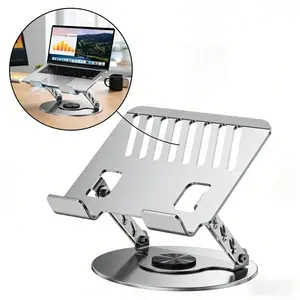 ergonomic laptop riser, portable desk holder, Laptop cooling stand, 360° rotation foldable adjustable height laptop stand, ergonomic cervical spine support fit 10-17 inch laptop tablet portable lap desk