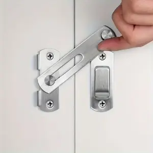 Adjustable Security Door Lock Set, 90/180 Degree Stainless Steel Flip Latch, Versatile Usage, Suitable for Home, Cabinets, Office, Hotel, Apartment