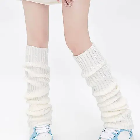Women's 1 Pair Plain Textured Fitted Leg Warmers, Fashionable Cozy Warm Casual Leg Warmers For Fall & Winter, Women's Socks For Y2K Look Daily Wear Everyday Basic, Long Socks