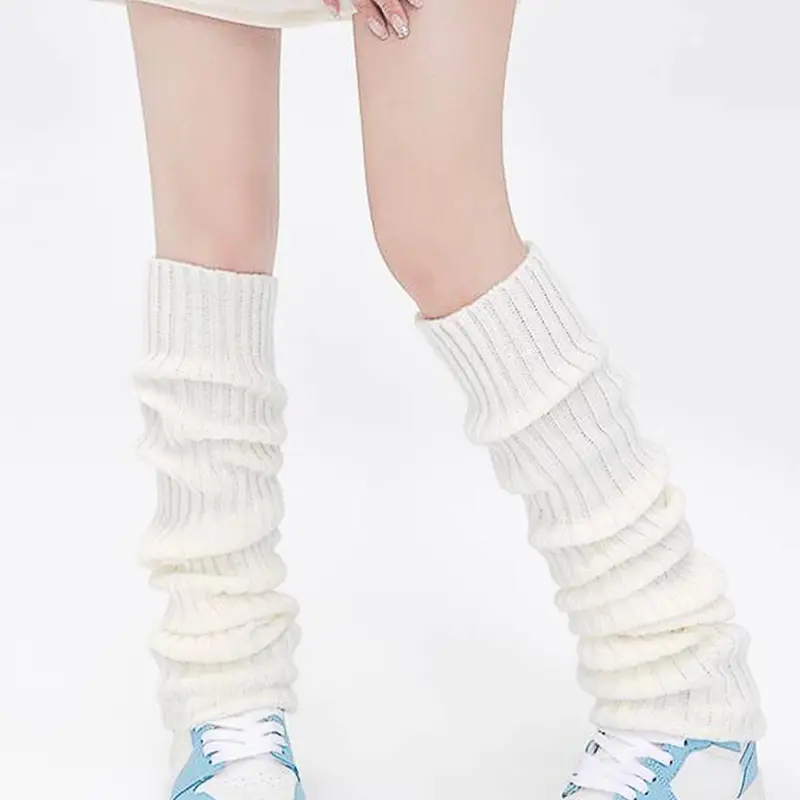 Women's 1 Pair Plain Textured Fitted Leg Warmers, Fashionable Cozy Warm Casual Leg Warmers For Fall & Winter, Women's Socks For Y2K Look Daily Wear Everyday Basic, Long Socks