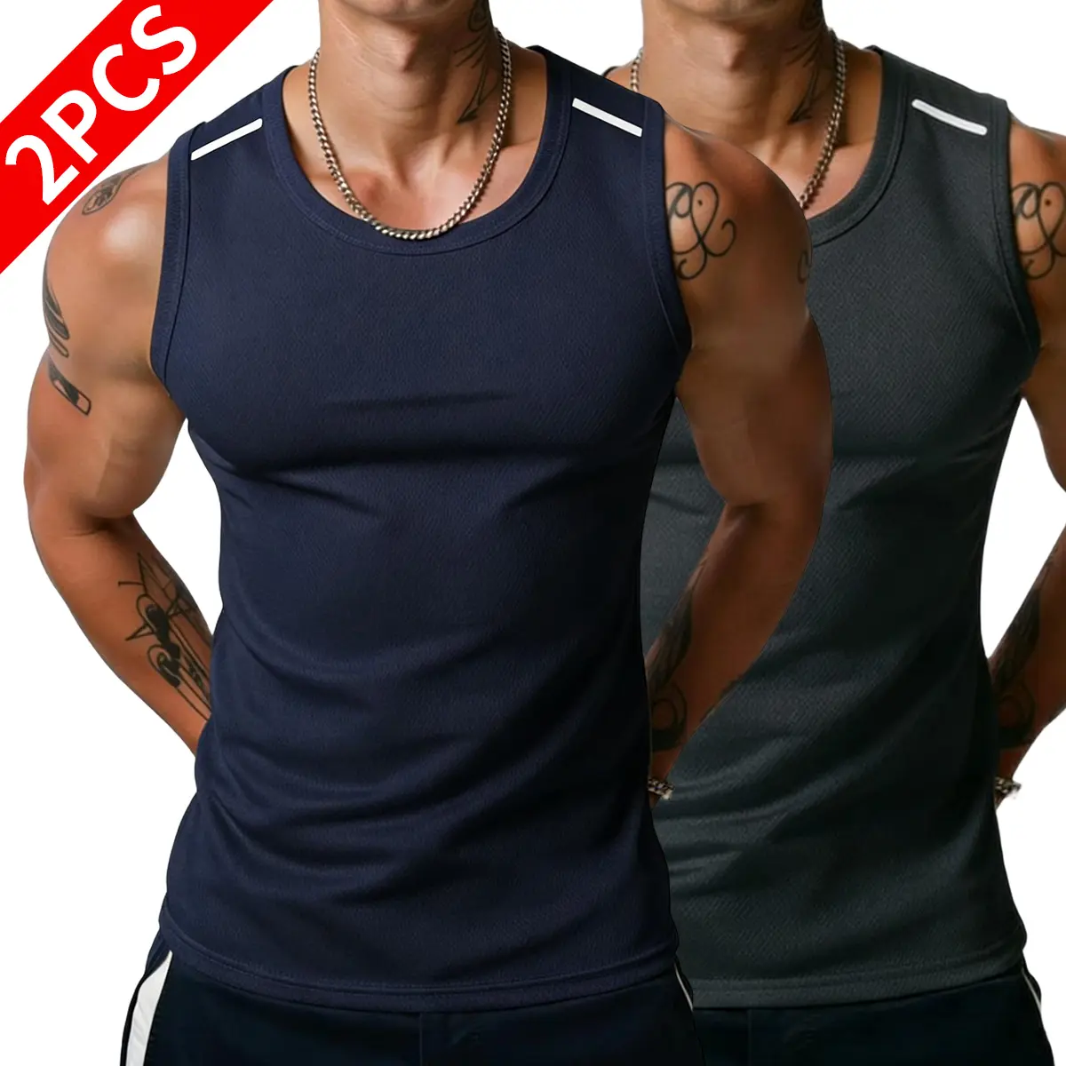 Dark navy blue + dark gray