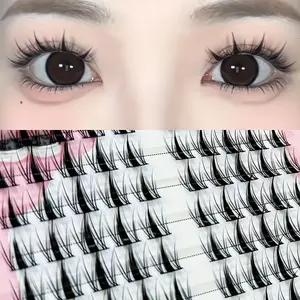 MIXlAOHE Anime Angel False Lashes -100/20 Clusters | DlY Single Clusters, K-Style Thin BlackBand, Voluminous Natural Wispy Curly Lashes, Camera-Ready & Daily Wear, SectionedExtensions, Realistic Look, Beginner-Friendly(10-13mm)！