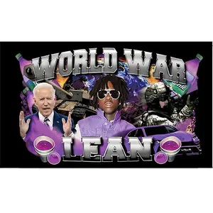 World War Lean 3x5Ft Flag Funny Rapper Tapestry Outdoor College Dorm Bedroom Man Cave Wall Decor Gift Banner with 4 Brass Grommets