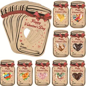 48 Valentine's Day Greeting Card Set with, Bottle Design, Perfect for Classroom Exchanges and Party Gifts, Ideal for Valentine's, Birthdays, Anniversaries, Weddings
