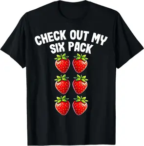 Check Out My Six Pack - Strawberry Lover Bodybuilder Workout T-Shirt