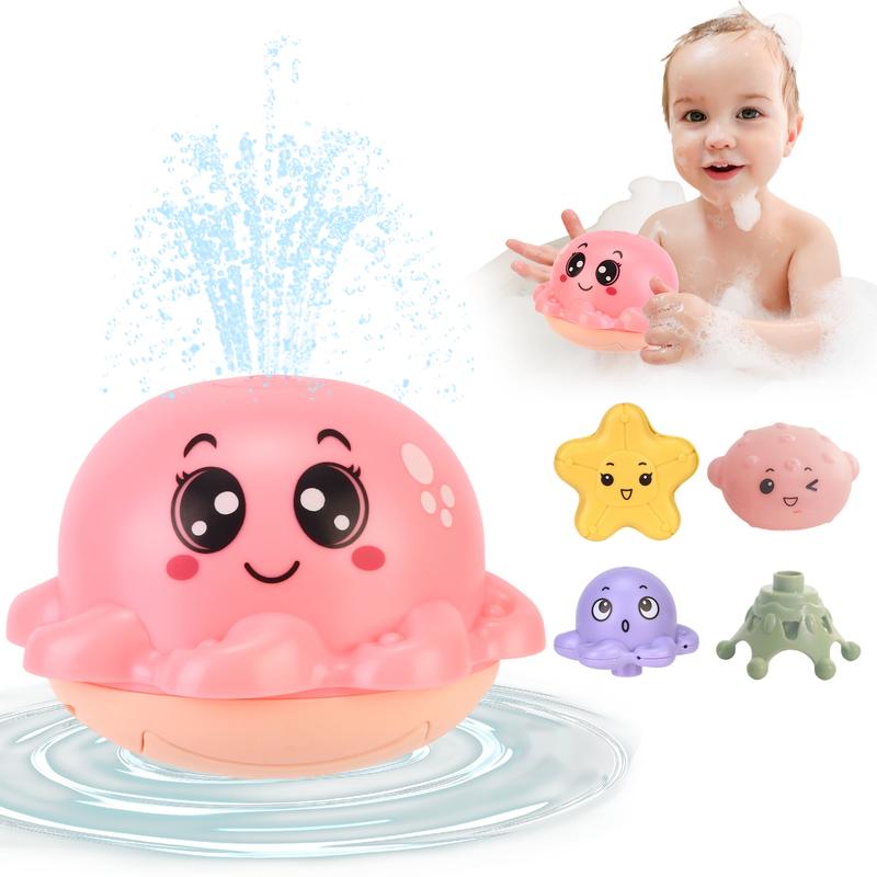 Water Spray Toys Baby Bath Toys with Glowing Whale Design Bathtub Toys for Toddlers Aged 1-3 Interactive Water Games for Babies Aged 6-12-18 Months
