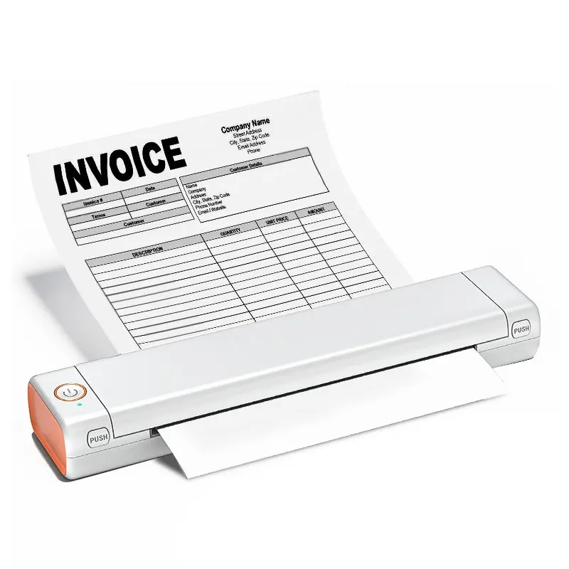 Phomemo M08F-WHO X Letter & A4 Portable Thermal Printer - White & Orange