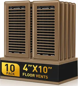 Floor Vent Covers, 4x10 Floor Register Heavy Duty Steel Vent Covers for  Floor and Sidewall, Heat Air Vent Covers with Easy Adjust Air  Lever, Rust Proof Finish Air Registers Brown, 10 Pack
