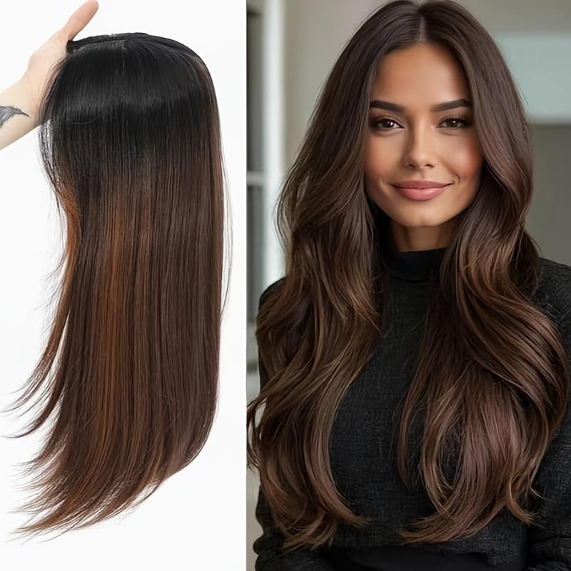 This 16-Inch Wig Is Designed Specifically for Women with Thinning Hair. It Features Large Straight Hair Strands And Is Suitable for All Seasons, Complete with Bangs. This Synthetic Wig Includes Side Bangs And Is Easy to Wear