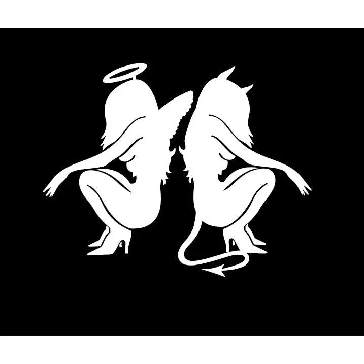 Angel and Devil Decal Car Window Laptop Map Vinyl Sticker Vehicle Trokiando Vinyl Sticker Exterior & Interior Angel y diabla