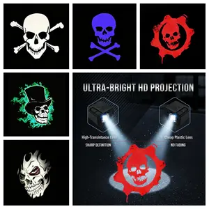4 Piece Universal HD LED Car Door Projection Lights, Skull Head & Poison Symbol Ghost Shadow Welcome Lamp, Suitable for Cars