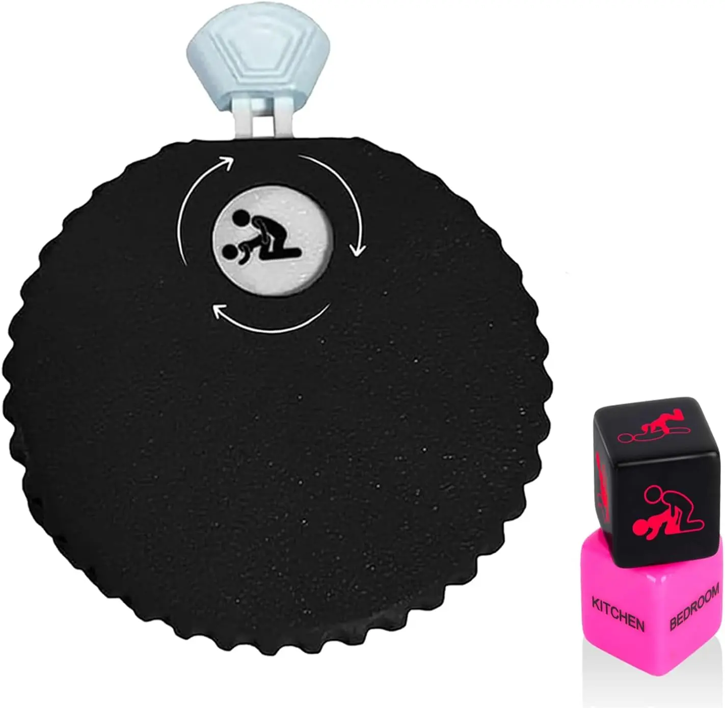 3D Printed Couple Roulette Spinner Game Toy - Collectibles, 18th Birthday Gifts, Adult Romantic Decision-Making Tool, Sex Picker for Night Dating (Black)