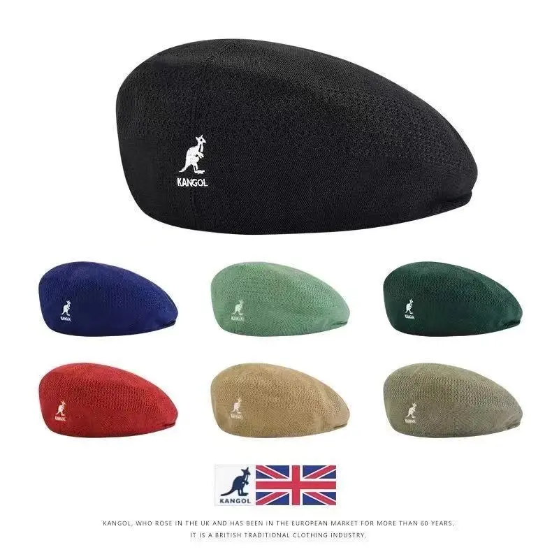 Kangol Retro Style Black Kangaroo Beret – Unisex Fashion Hat for Men and Women, Classic Vintage Cap, Lightweight Comfortable Daily Wear