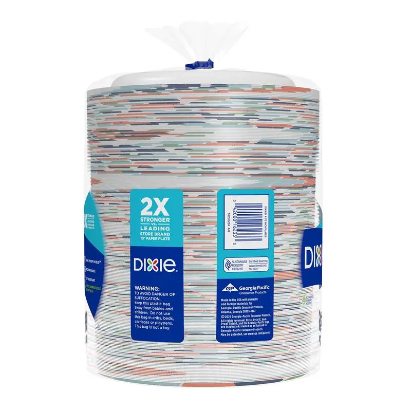 180 Count Disposable Paper Plates, 8.5", Multi-Color