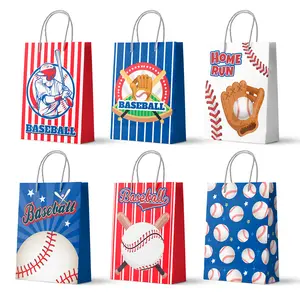 Baseball Gift Bags, 24 pcs Baseball Party Favor Bags Baseball Goodie Bags Baseball Treat Bags Baseball Candy Bags, Baseball Party Candy Bags for Kids Baseball Birthday Decorations Supplies