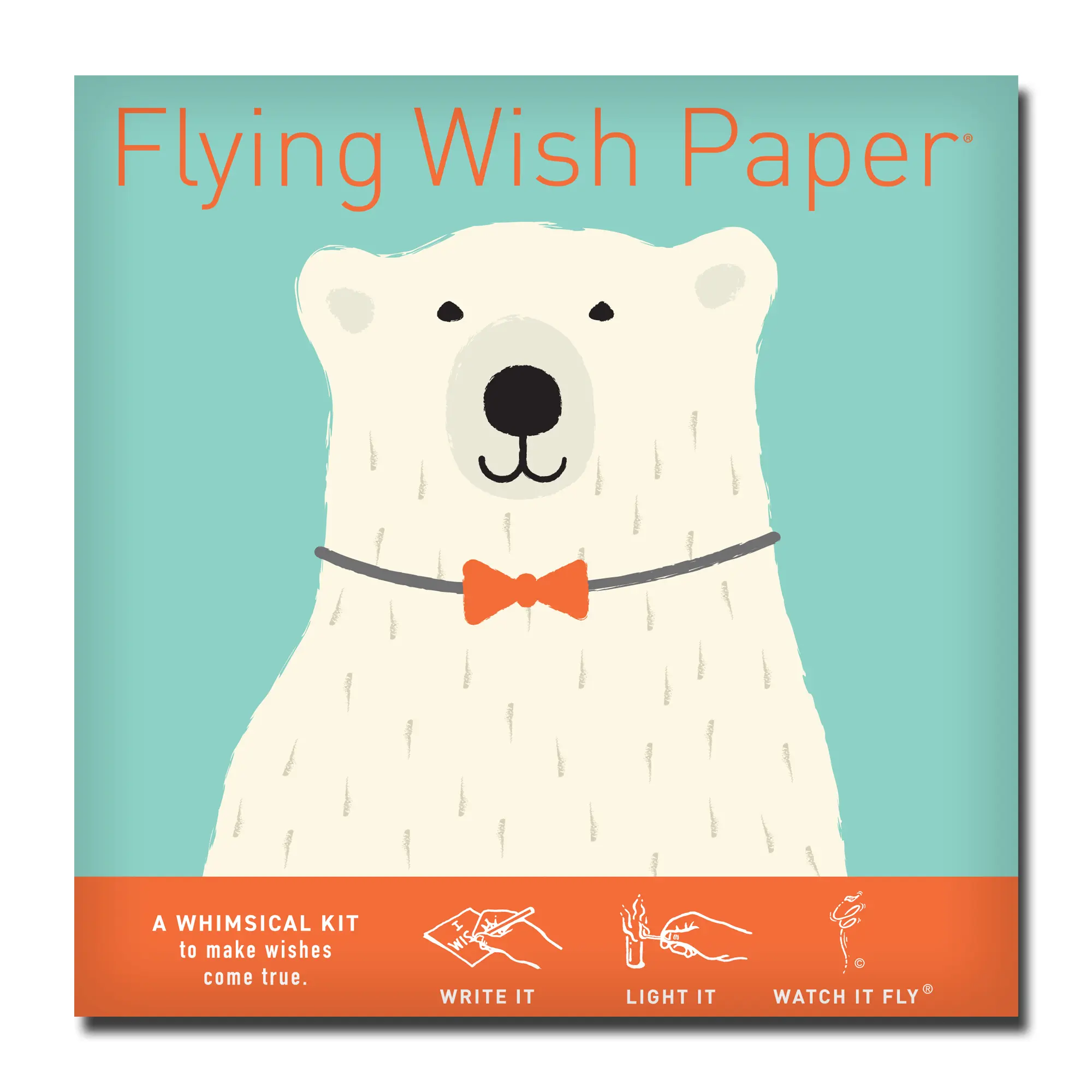 POLAR BEAR FORMAL WEAR Flying Wish Paper - Black-Tie Wishes with Arctic Cool | Creative Whimsical Kit with Writing Sheets, Launch Platforms & Pencil – Magical Wish Release Activity for Parties, Weddings & Celebration Fun