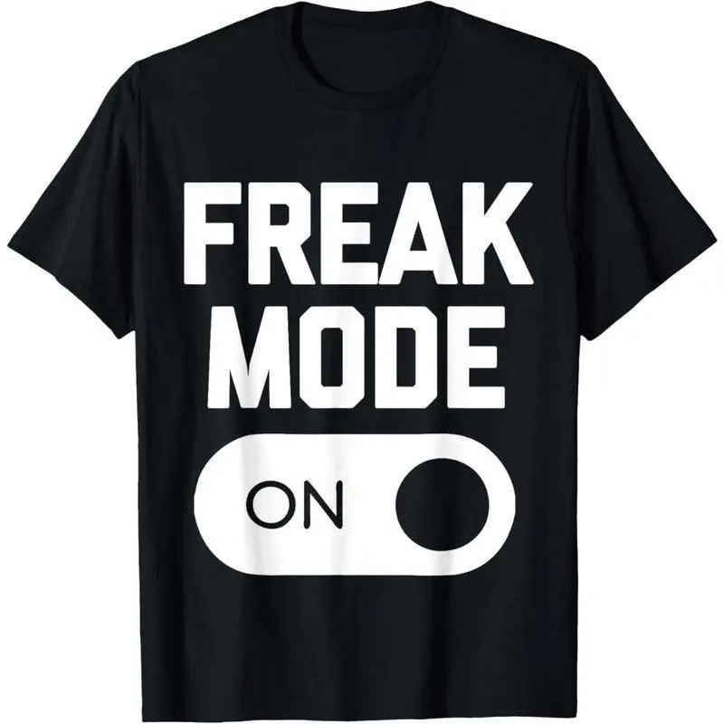 Men's Cotton Graphic T-Shirt - Oversized, Relaxed Fit Menswear with "Freak Mode On" Funny Sarcastic Novelty Humor Saying