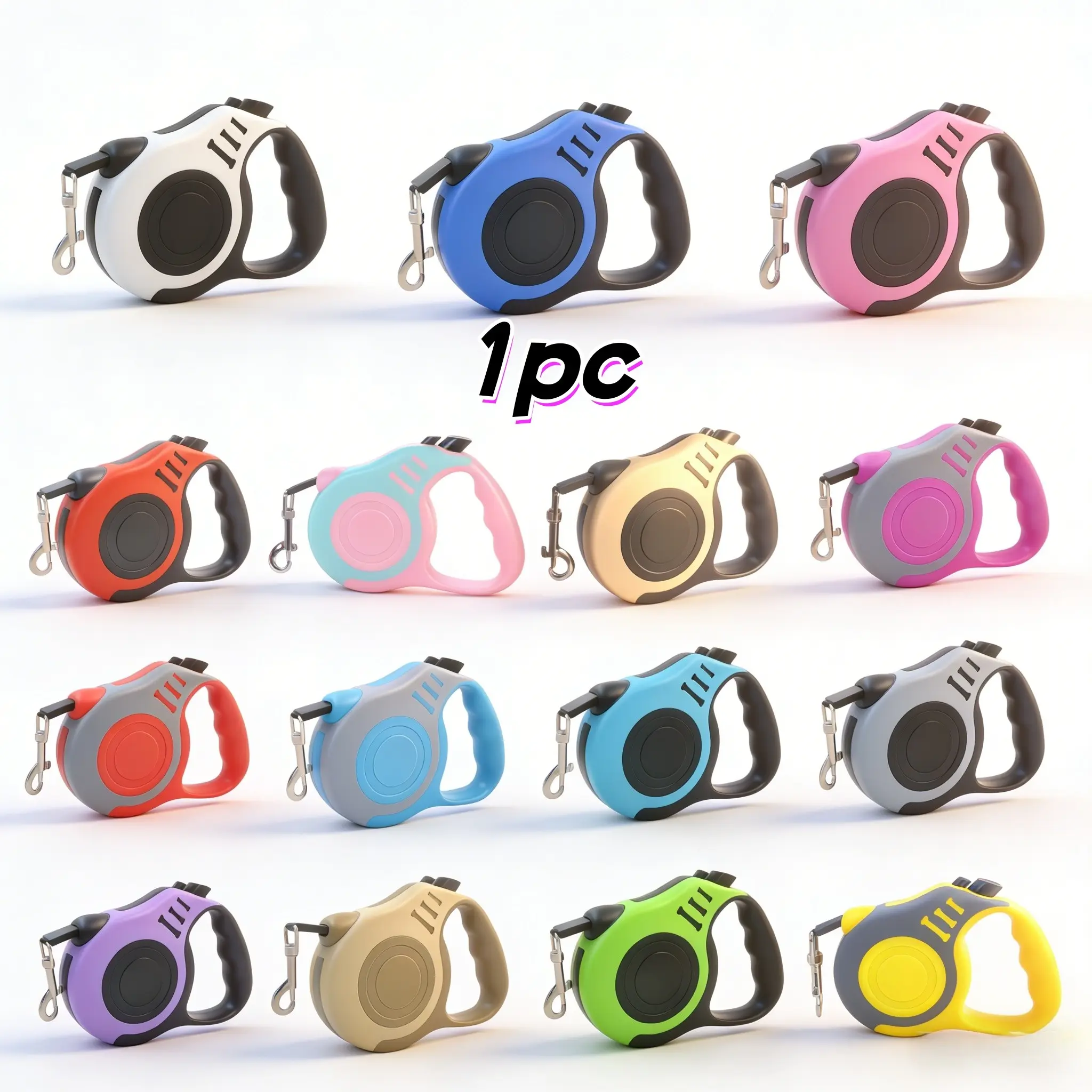 Automatic Retractable Dog Leash, One-Click Lock, Anti-Tangle Nylon Traction Rope, Suitable for Small Medium Dogs, Training Use, Multiple Colors, No Tangle Leash, Retractable Leashes