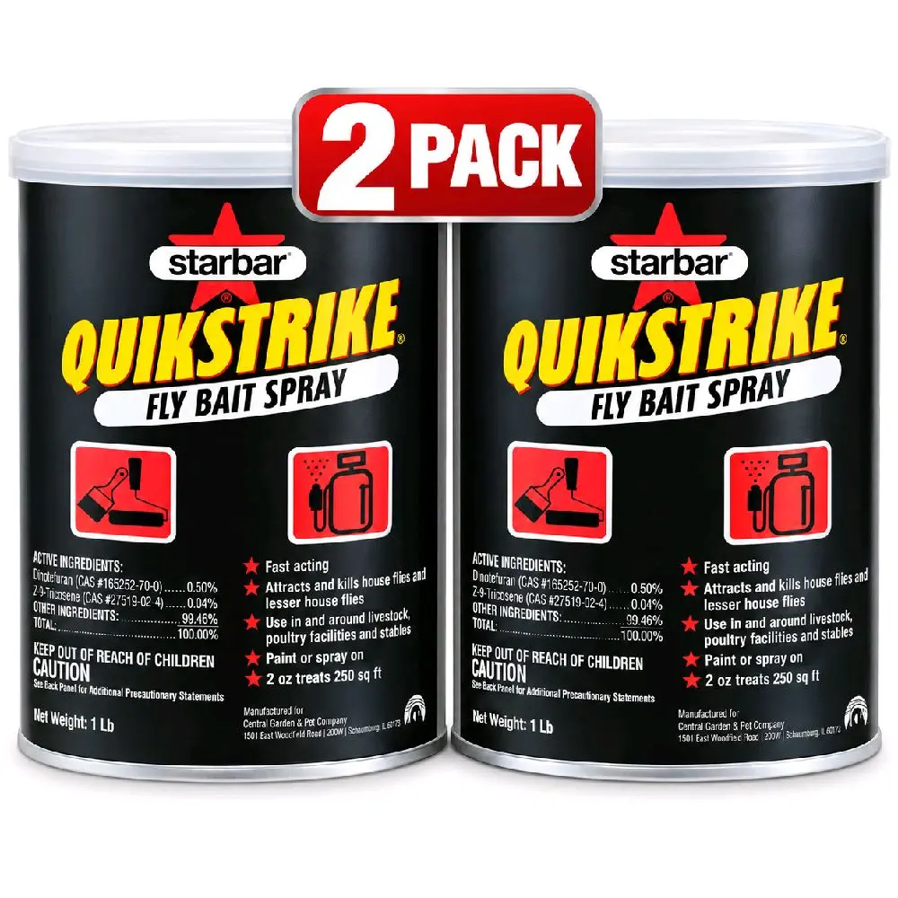 Starbar QuikStrike Fly Bait Spray Set (2-Pack) for Indoor/Outdoors Fishing & Leisure Use