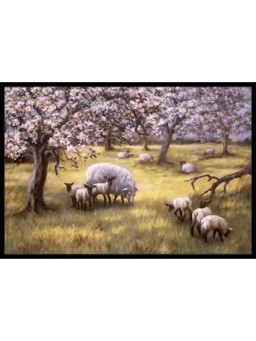 Carolines Treasures BDBA0133JMAT Daphne Baxter Sheep Non-Slip Durable Fade-Resistant Indoor-Outdoor Mat, 24x36in