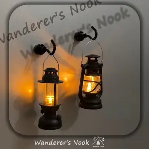 High-Value New Creative Ins Mini Kerosene Lamp Luminous Magnetic Fridge Magnet Retro Miniature Scene Small Fireplace Lamp