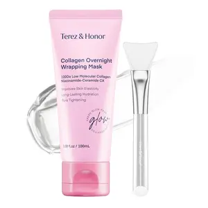 TEREZ & HONOR Collagen Night Wrapping Peel Off Mask: Korean Face Mask for Elasticity, Hydrating & Glow - 100Dalton Smallest Molecular Collagen for Glass Skin - Dermatologist Tested 3.4 FL OZ