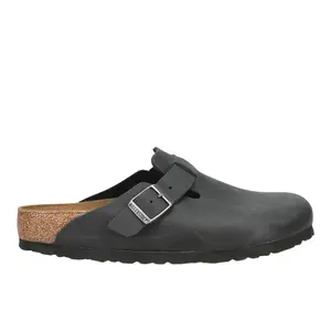 BIRKENSTOCK Mens Boston Oiled Leather Clogs Casual - Black