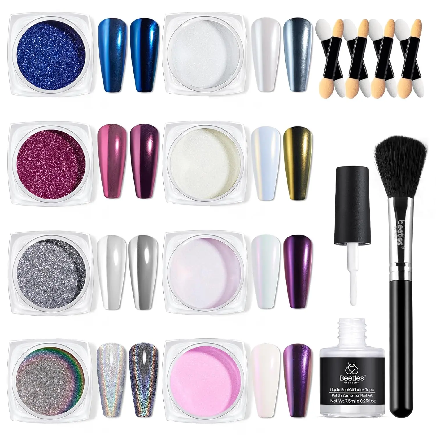 8 Colors Metallic Chrome Powder