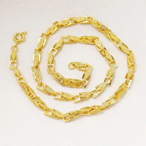 14K Real Gold Plated Byzantine & Franco Chain Necklace-24 Inch,3D Elegant, Simple & Versatile