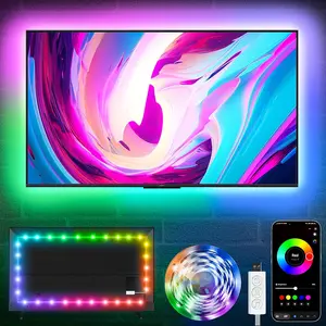 LED Lights for TV, 16.5ft TV led Backlight for 45-75 Inch TVs RGB TV Backlight Behind  Sync  APP & Button Control TV LED Strip Lights USB  for Bedroom/Gaming