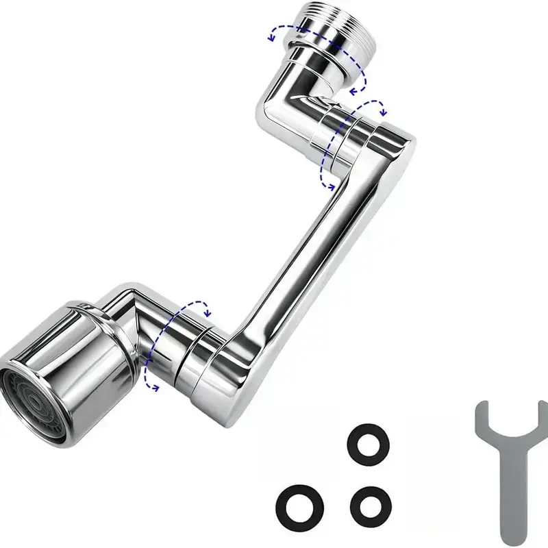 Metal Faucet Extender Attachment - Adjustable Swivel Aerator (1440° Rotation Brass Core), Durable, Easy to Use, Fits Standard Sink Faucets, Bathroom Accessory for Home Kitchens & Bathrooms