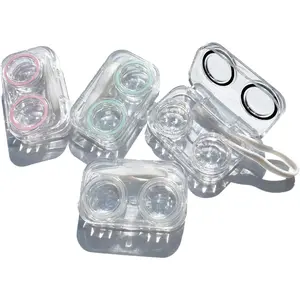 4 PCS Contact Lens Cases, Colorful Contact Lens Container Holder, Outdoor Portable Mini Contact Lens Soak Storage Kit for Travel & Home springtok