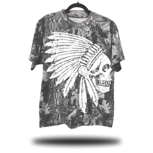 APACHE OVERSIZED GREY WOOD CAMO TEE